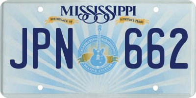 MS license plate JPN662