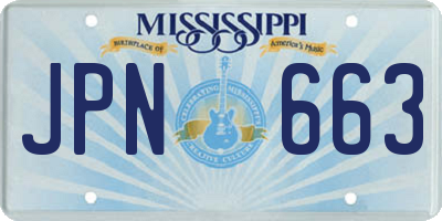 MS license plate JPN663