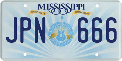 MS license plate JPN666