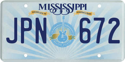 MS license plate JPN672