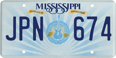 MS license plate JPN674