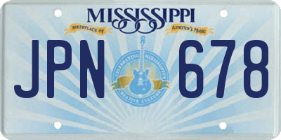 MS license plate JPN678