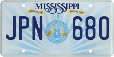 MS license plate JPN680