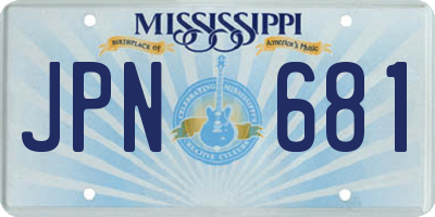 MS license plate JPN681