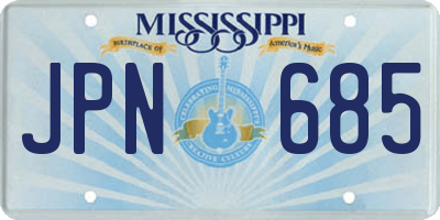 MS license plate JPN685