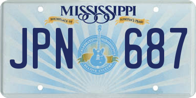 MS license plate JPN687