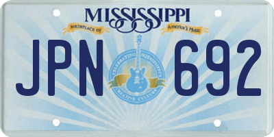 MS license plate JPN692