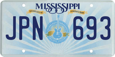 MS license plate JPN693
