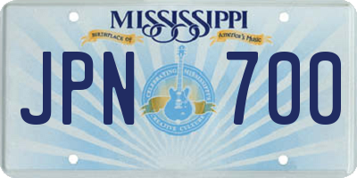 MS license plate JPN700