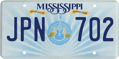 MS license plate JPN702