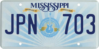 MS license plate JPN703