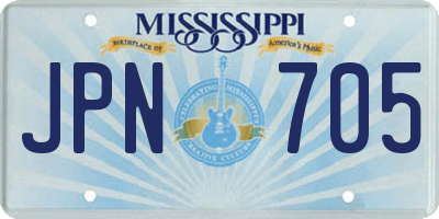 MS license plate JPN705