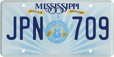 MS license plate JPN709