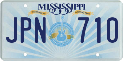 MS license plate JPN710