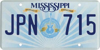 MS license plate JPN715
