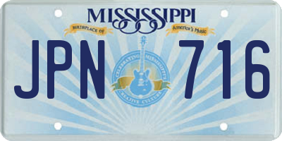 MS license plate JPN716