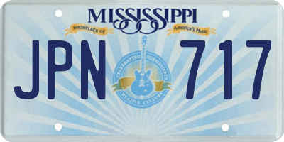 MS license plate JPN717
