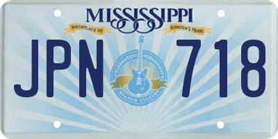 MS license plate JPN718