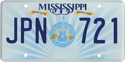 MS license plate JPN721