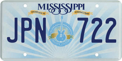 MS license plate JPN722