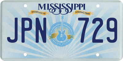 MS license plate JPN729