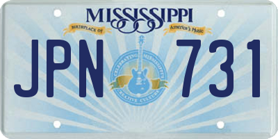 MS license plate JPN731