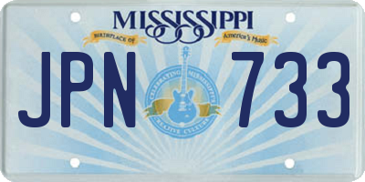 MS license plate JPN733