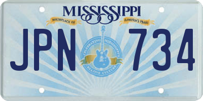 MS license plate JPN734