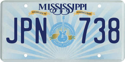 MS license plate JPN738