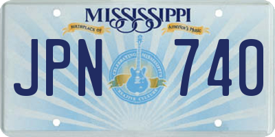 MS license plate JPN740