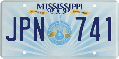 MS license plate JPN741