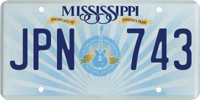 MS license plate JPN743