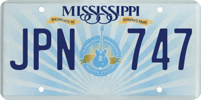 MS license plate JPN747