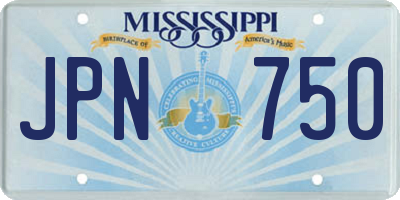 MS license plate JPN750