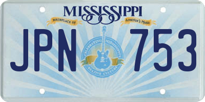 MS license plate JPN753