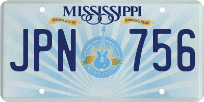 MS license plate JPN756