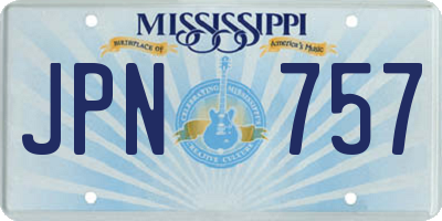 MS license plate JPN757