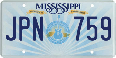 MS license plate JPN759