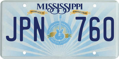 MS license plate JPN760