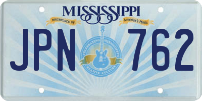 MS license plate JPN762