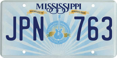 MS license plate JPN763