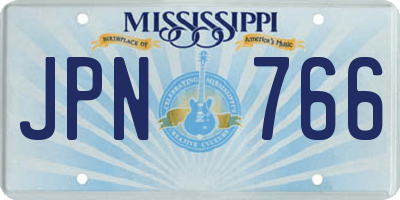 MS license plate JPN766