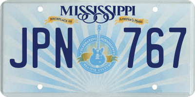 MS license plate JPN767