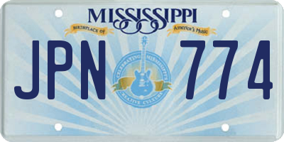 MS license plate JPN774