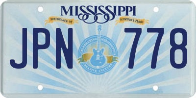 MS license plate JPN778
