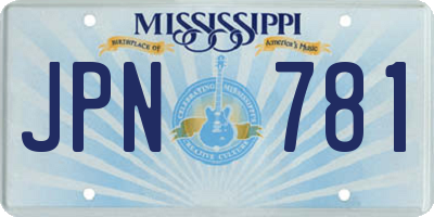 MS license plate JPN781