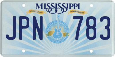 MS license plate JPN783