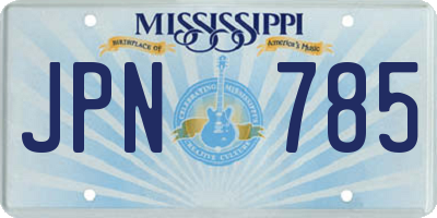 MS license plate JPN785