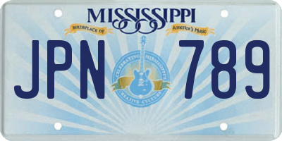 MS license plate JPN789