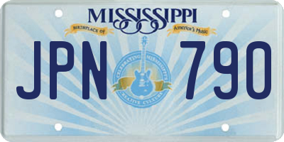 MS license plate JPN790